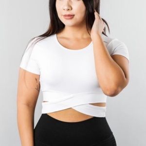 Alphalete Tie Crop - Small - White